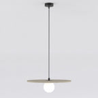 Hanglamp vilt en gepoedercoat staal Calma, boho, beige – Ø 40 cm, voor slaapkamer en woonkamer