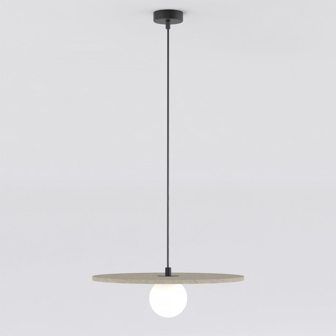 Hanglamp vilt en gepoedercoat staal Calma, boho, beige – Ø 40 cm, voor slaapkamer en woonkamer