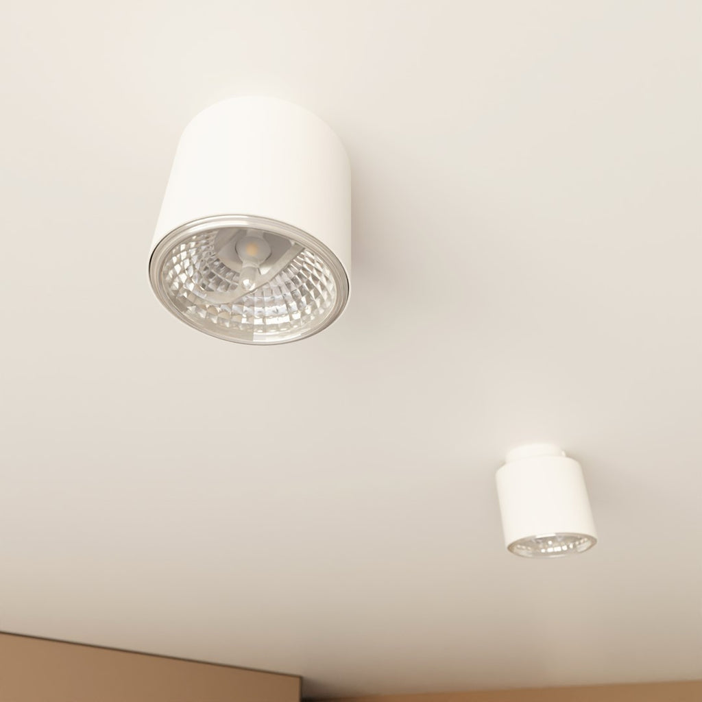 Plafondlamp Nano gepoedercoat staal wit, minimalistisch, 1 fitting, max. 12 W led, 11 x 12 cm, woonkamer, hal of kantoor
