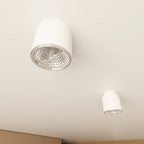 Plafondlamp Nano gepoedercoat staal wit, minimalistisch, 1 fitting, max. 12 W led, 11 x 12 cm, woonkamer, hal of kantoor