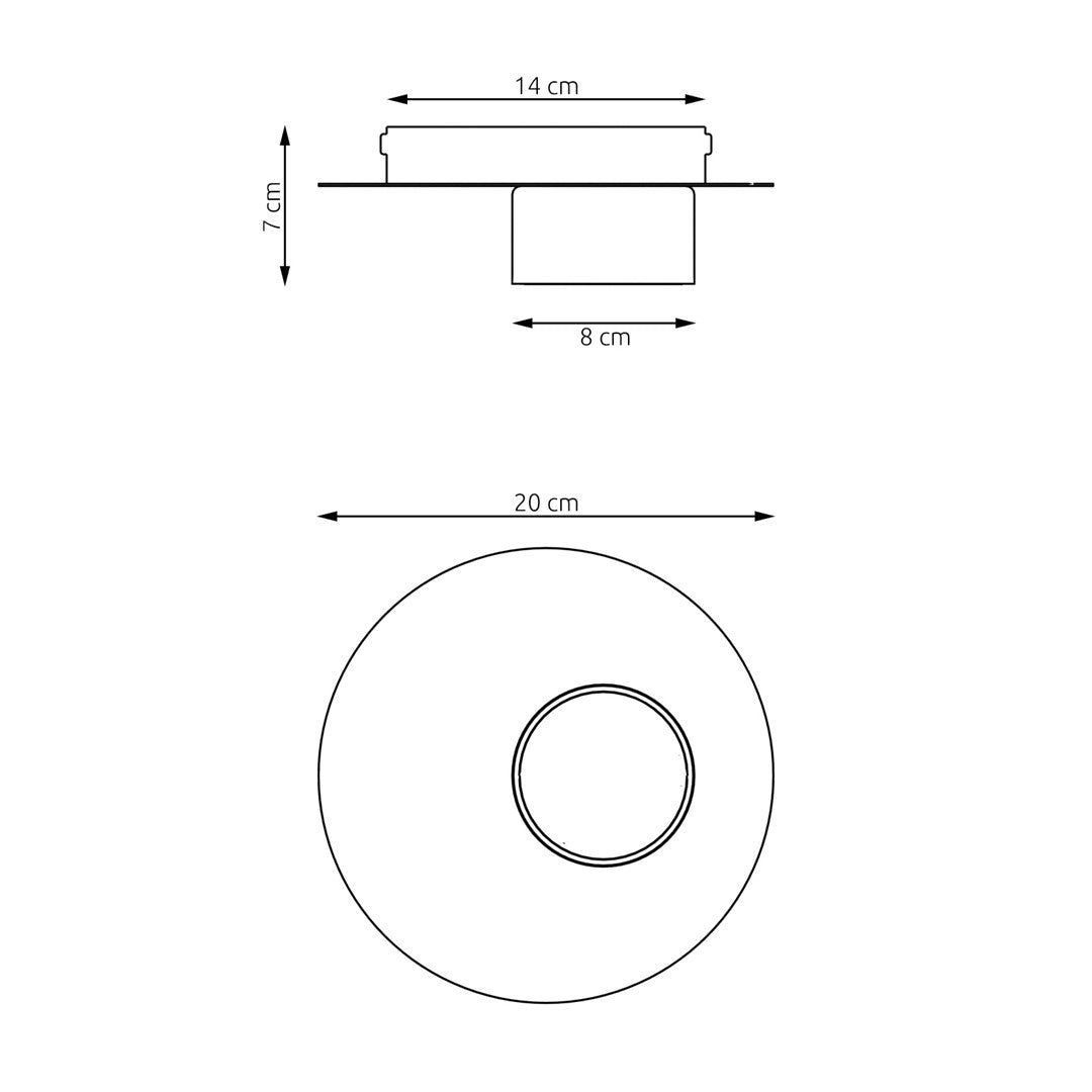 Plafondlamp gepoedercoat staal modern zwart Ø 20 cm, met GX53-fitting voor woonkamer, slaapkamer en hal