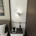 Wandlamp Spiner gepoedercoat staal, modern, wit – 14 x 30 cm, G9 fitting, voor trap, gang en woonkamer