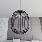 Hanglamp gepoedercoat staal industrieel Onyx zwart Ø 33 cm, draadkap met E27-fitting, verstelbare hoogte
