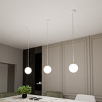 Hanglamp staal en glas retro Royal, wit met gouden accenten, Ø 14 cm kap, voor keuken, woonkamer of eetkamer