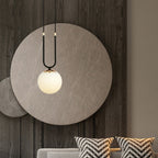 Hanglamp Glam gepoedercoat staal en glas, retro, zwart met witte glazen kap Ø 15 cm, woonkamer, eetkamer en hal