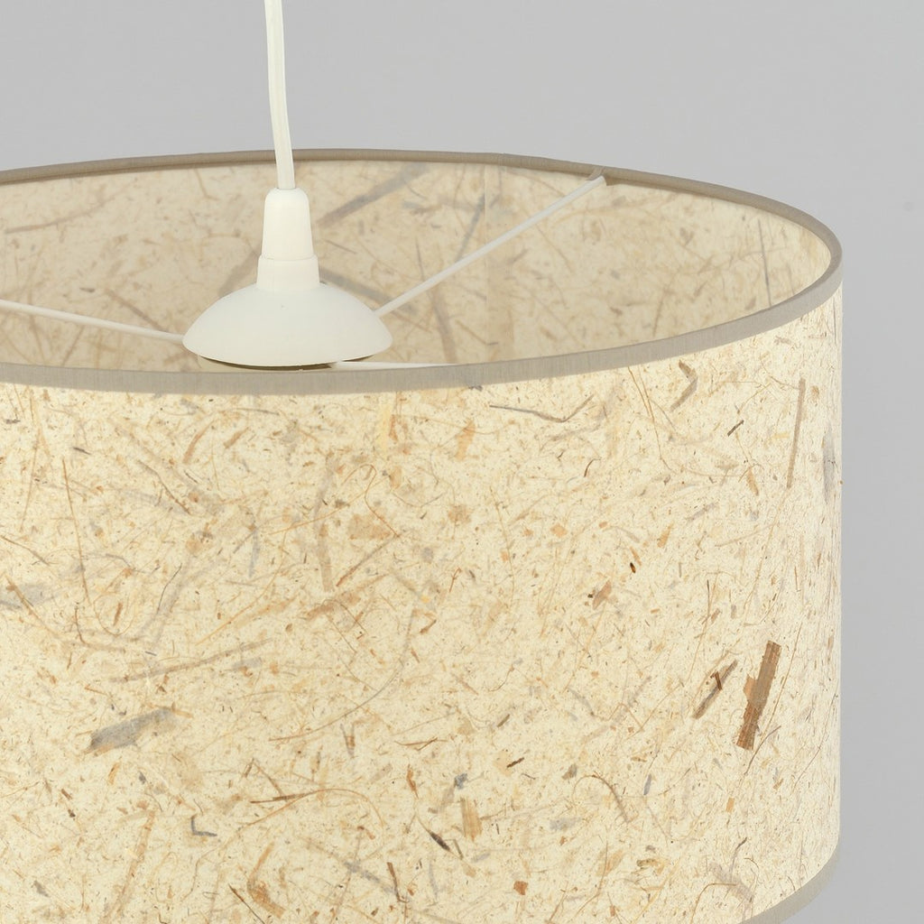 Hanglamp gepoedercoat staal en stof boho Aston bruin Ø 35 cm, 1 fitting E27 voor woonkamer en eetkamer