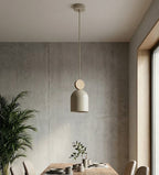 Hanglamp gepoedercoat staal met houten accent Mesi, Scandinavisch, beige, 11 cm, verstelbare hoogte