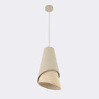Hanglamp gepoedercoat staal en stoffen kap, modern Mode, rotan, kap Ø 20 cm, E27, verstelbare hoogte