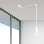 Hanglamp Traker gepoedercoat staal modern wit, 1 lichtpunt met GU10-fitting, verstelbare hoogte