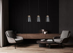 Hanglamp gepoedercoat staal en hout Bolero, Scandinavisch, zwart, 14 x 100 cm, 1 fitting E27