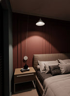 Hanglamp gepoedercoat staal Abramo, Scandinavisch, wit, 1 lamp met E27-fitting voor woonkamer en eetruimte