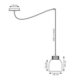 Hanglamp staal en hout Scandinavisch Kru zwart, 1 lichts met spinnen-ophanging en E27-fitting