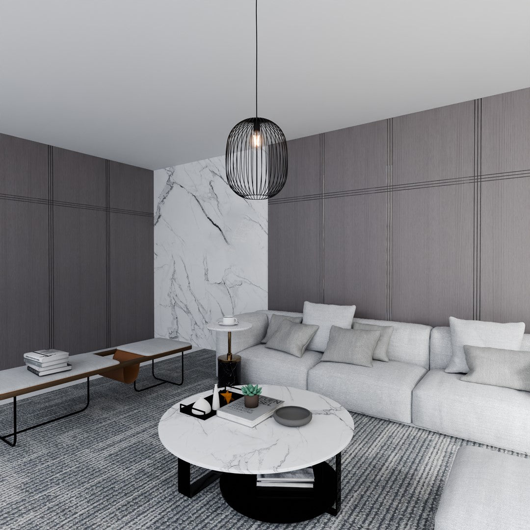 Hanglamp gepoedercoat staal industrieel Onyx zwart Ø 33 cm, draadkap met E27-fitting, verstelbare hoogte