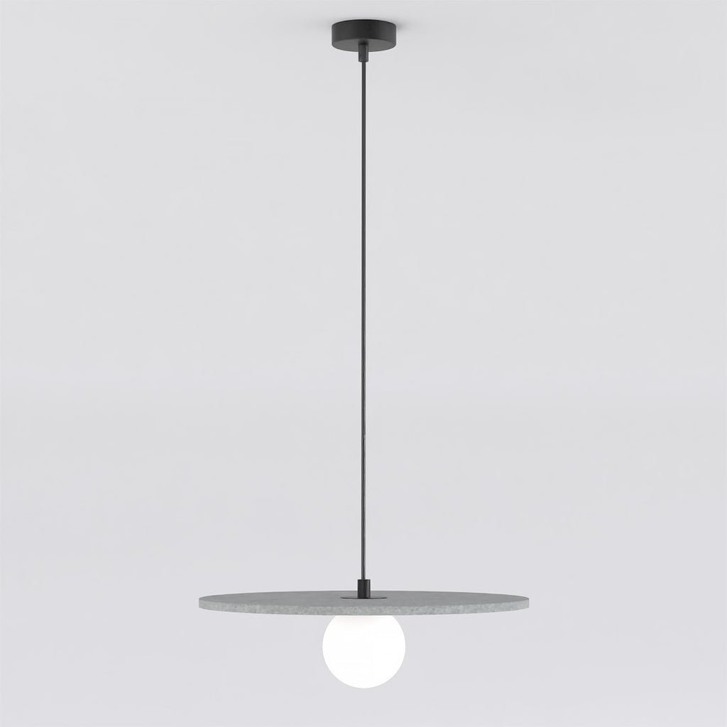 Hanglamp vilt en gepoedercoat staal Calma, boho, grijs, Ø 40 cm, 1 lichtpunt, G9, voor slaapkamer of woonkamer