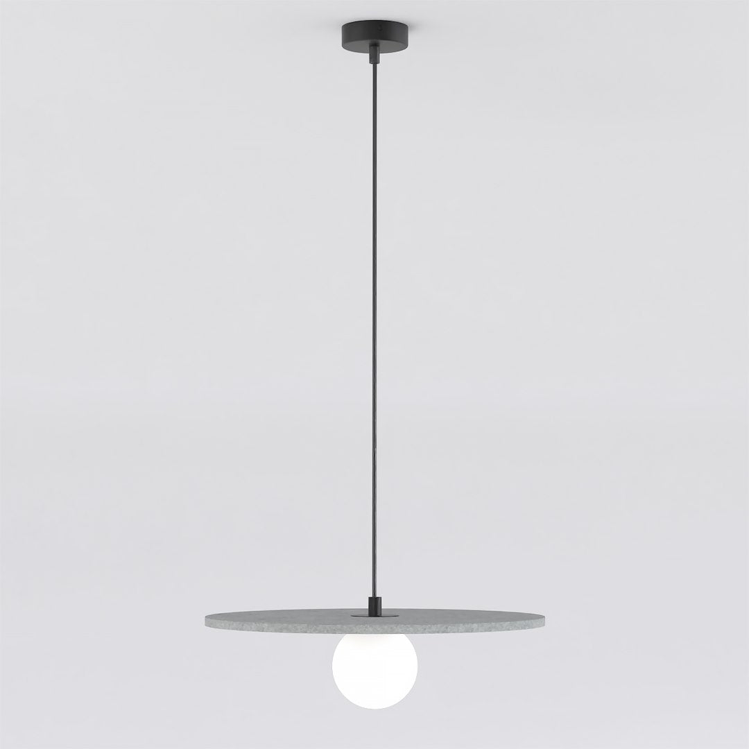 Hanglamp vilt en gepoedercoat staal Calma, boho, grijs, Ø 40 cm, 1 lichtpunt, G9, voor slaapkamer of woonkamer