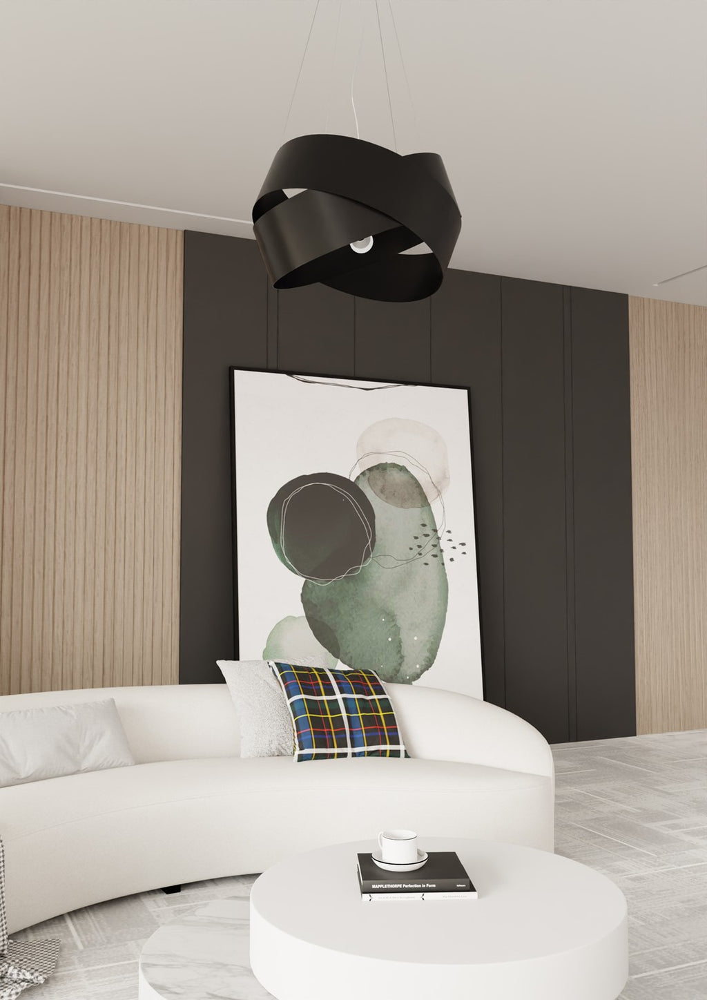 Hanglamp gepoedercoat staal Vieno minimalistisch zwart 50 x 100 cm, 2 fittingen E27, eettafel en woonkamer