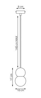 Hanglamp staal en hout Scandinavisch Loop zwart met witte kap Ø 10 cm, hoogte verstelbaar