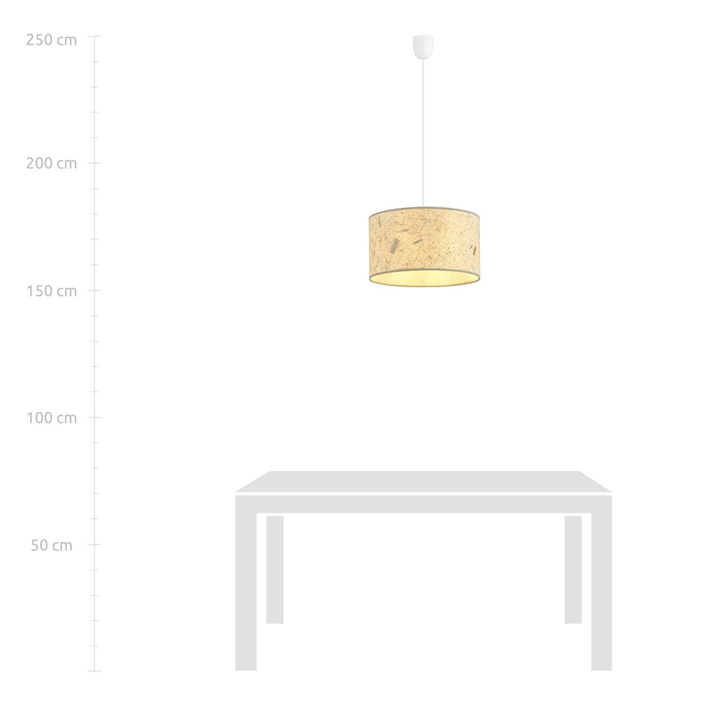 Hanglamp gepoedercoat staal en stof boho Aston bruin Ø 35 cm, 1 fitting E27 voor woonkamer en eetkamer
