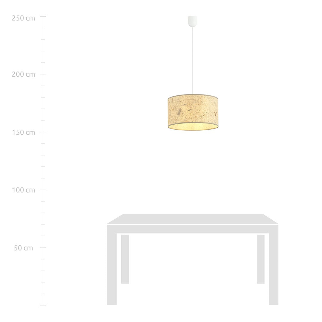 Hanglamp gepoedercoat staal en stof boho Aston bruin Ø 35 cm, 1 fitting E27 voor woonkamer en eetkamer