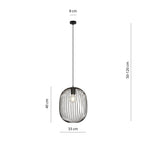 Hanglamp gepoedercoat staal industrieel Onyx zwart Ø 33 cm, draadkap met E27-fitting, verstelbare hoogte