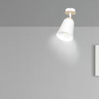 Plafondlamp Atlas gepoedercoat staal en multiplex, Scandinavisch, wit, 1 fitting E27, voor woonkamer en slaapkamer