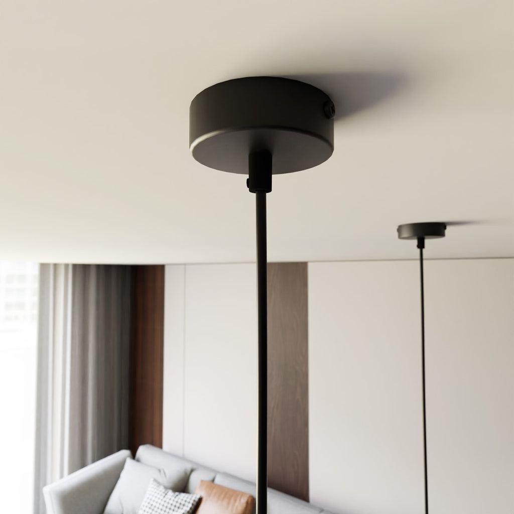 Hanglamp gepoedercoat staal Elit minimalistisch zwart, kegelvormige kap, verstelbare hoogte, 1 fitting
