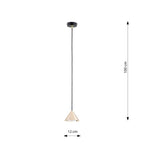 Hanglamp gepoedercoat staal minimalistisch Elit goud met zwart, kegelvormige kap, hoogte 100 cm