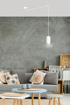 Hanglamp Traker gepoedercoat staal modern wit, 1 lichtpunt met GU10-fitting, verstelbare hoogte