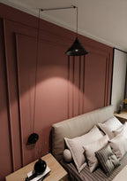 Hanglamp gepoedercoat staal Abramo, scandinavisch, mat zwart, verstelbare hoogte, wandmontage, 1 x E27