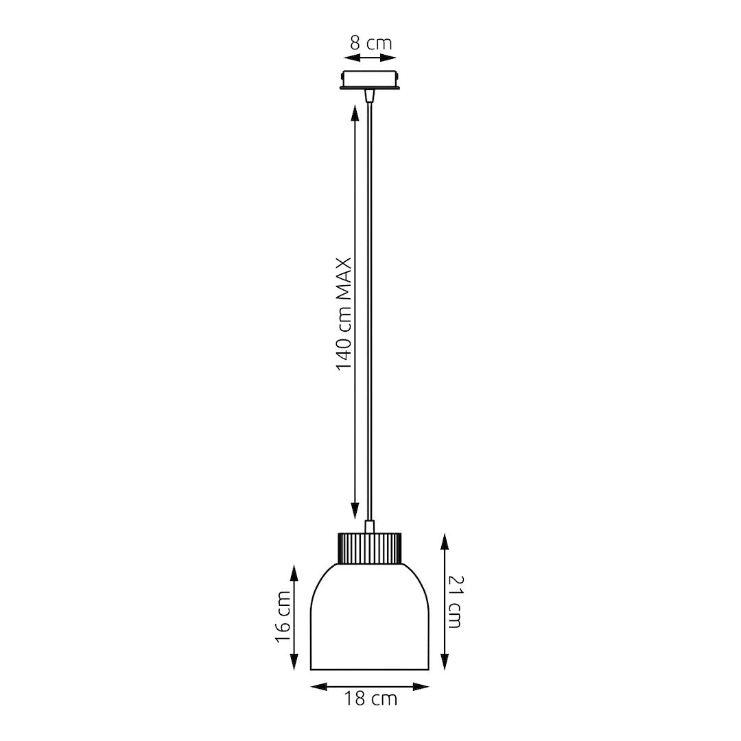 Hanglamp gepoedercoat staal Scandinavisch Vigo wit met houten accent, Ø 18 cm – eettafel en kookeiland