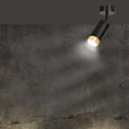 Plafondlamp gepoedercoat staal Hiro modern zwart met goud, kantelbare spot voor hal en keuken