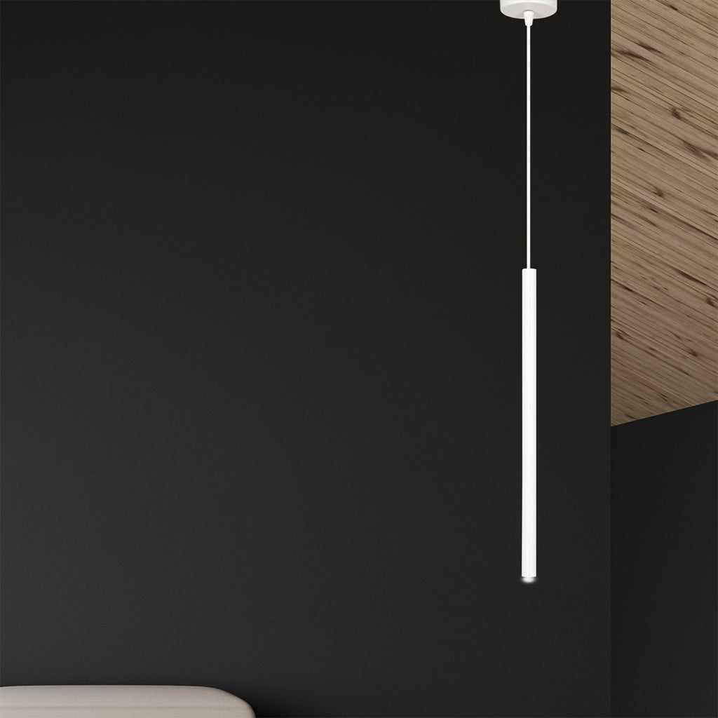 Hanglamp Selter gepoedercoat staal minimalistisch wit, hoogte verstelbaar, 1 x G9-fitting