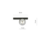 Plafondlamp gepoedercoat staal en glas, minimalistisch Fit zwart met grafiet glazen kap Ø 14 cm