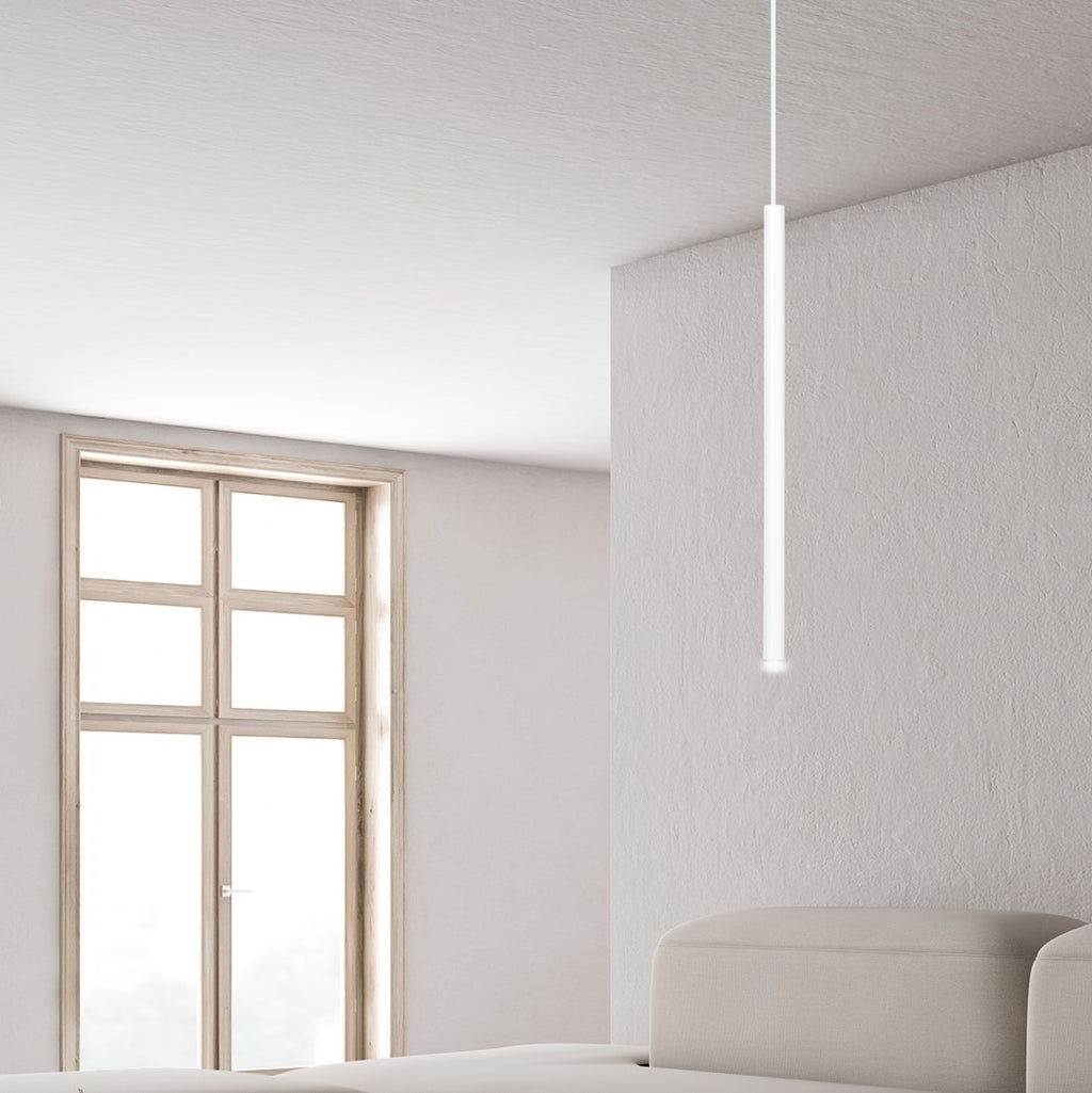 Hanglamp Selter gepoedercoat staal minimalistisch wit, hoogte verstelbaar, 1 x G9-fitting