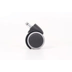 Bureaustoelwielen harde wielen met rem, zwart grijs, wiel Ø 50 mm, steel Ø 11 mm, set van 5, voor zachte vloeren