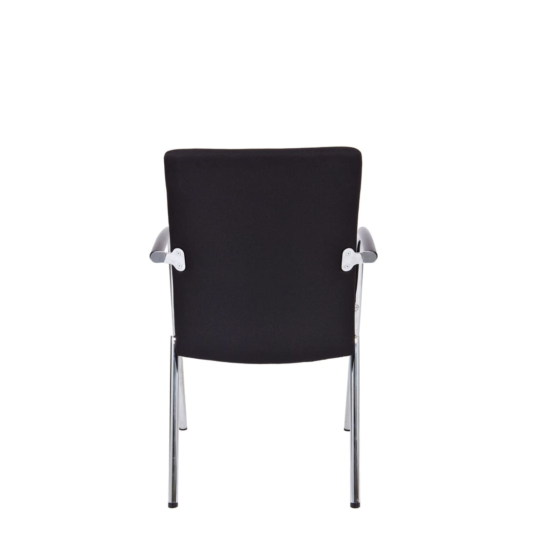 Vergaderstoel X1 vierpoot verchroomd frame, gestoffeerd zwart, stapelbaar, H 91 x B 56,5 x D 61,5 cm