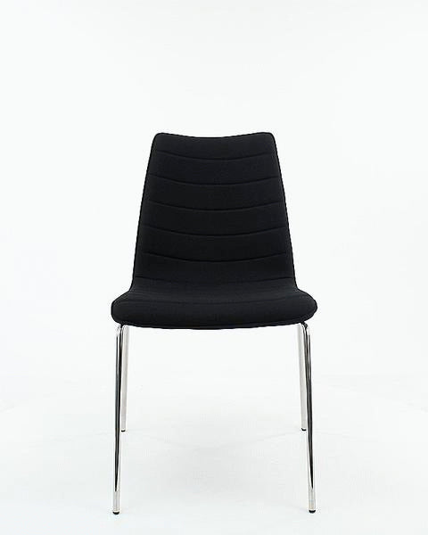 Eetkamerstoel vergaderstoel Verona stof zwart, chroom 4-poots onderstel, stapelbaar, b 54 x d 51 x h 87 cm
