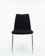 Eetkamerstoel vergaderstoel Verona stof zwart, chroom 4-poots onderstel, stapelbaar, b 54 x d 51 x h 87 cm