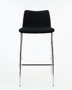 Barkruk Verona zwart Mirage-bekleding, verchroomd 4-poots onderstel, zithoogte 75 cm, H 104 cm