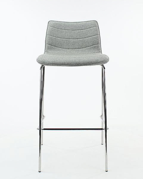 Barkruk Verona wolvilt lichtgrijs met verchroomd 4-poots onderstel, zithoogte 75 cm, voor bar en kookeiland