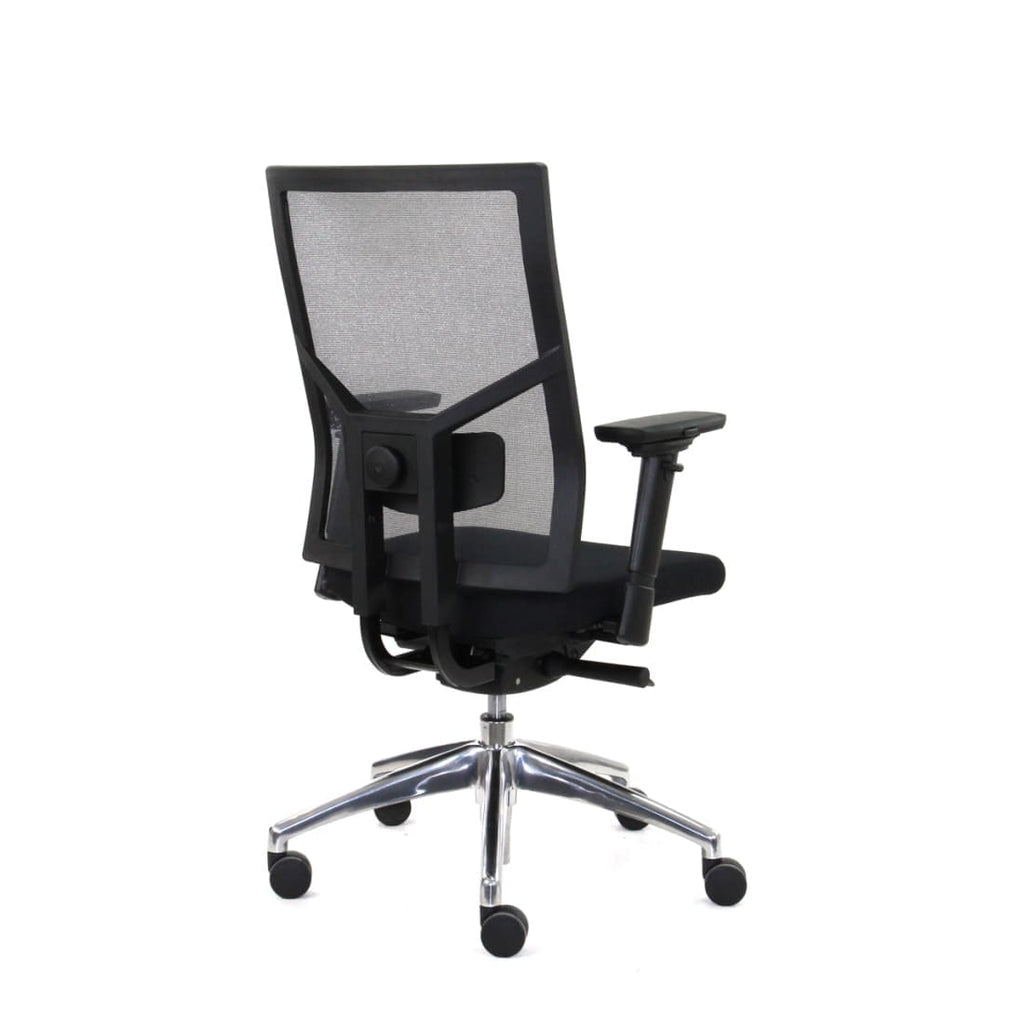 Bureaustoel ergonomisch mesh zwart, Regain-zitting, 4D-armleggers, lendensteun en synchroonmechaniek, Zuidas