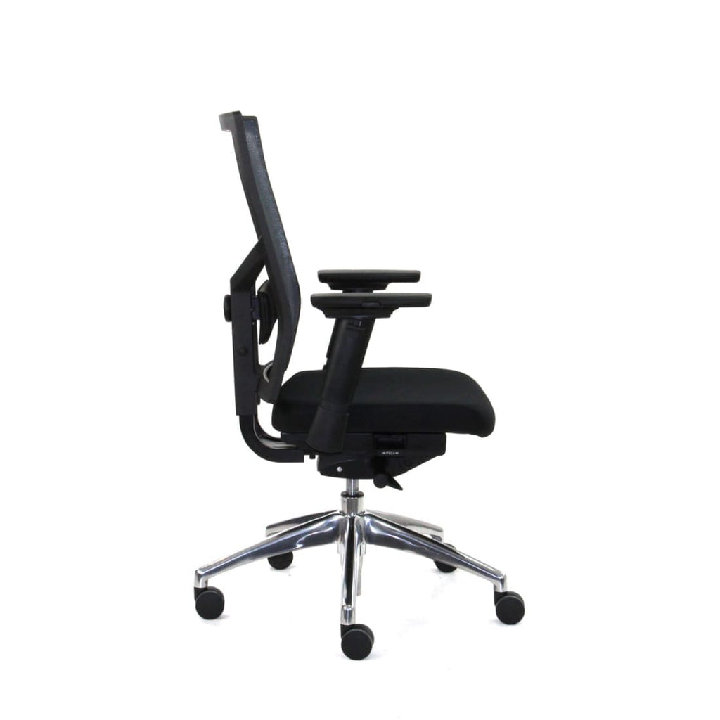 Bureaustoel ergonomisch mesh zwart, Regain-zitting, 4D-armleggers, lendensteun en synchroonmechaniek, Zuidas