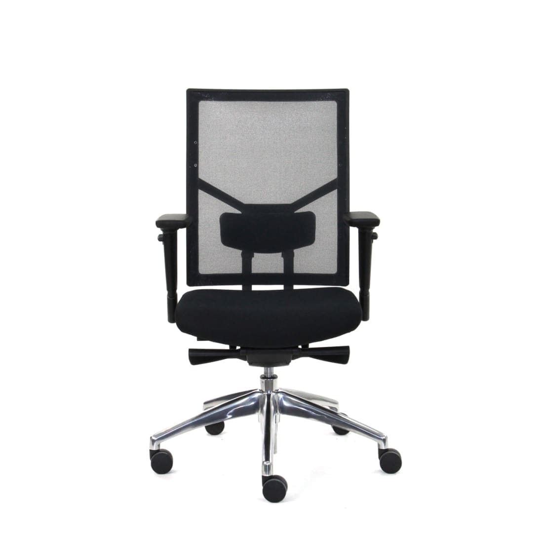 Bureaustoel ergonomisch mesh zwart, Regain-zitting, 4D-armleggers, lendensteun en synchroonmechaniek, Zuidas