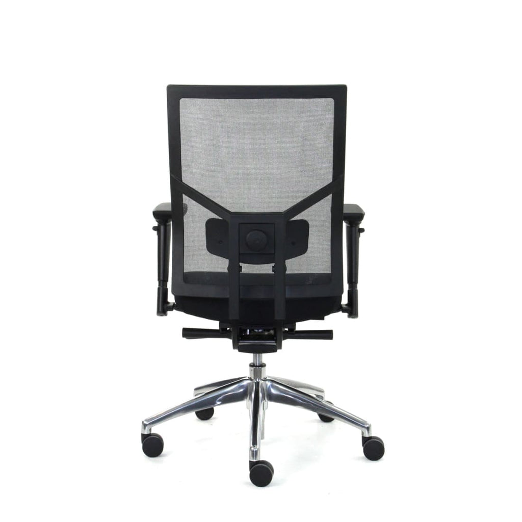 Bureaustoel ergonomisch mesh zwart, Regain-zitting, 4D-armleggers, lendensteun en synchroonmechaniek, Zuidas