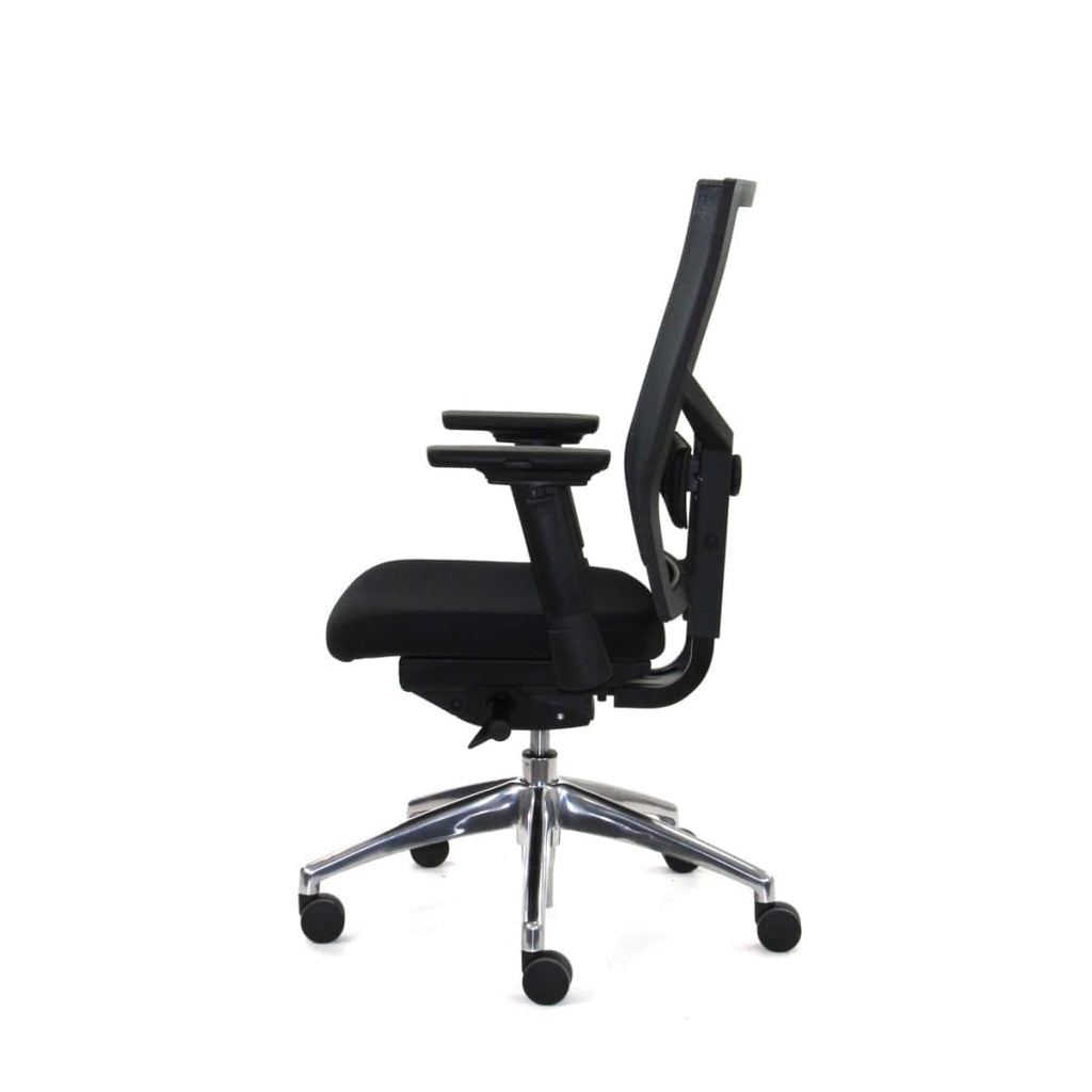 Bureaustoel ergonomisch mesh zwart, Regain-zitting, 4D-armleggers, lendensteun en synchroonmechaniek, Zuidas
