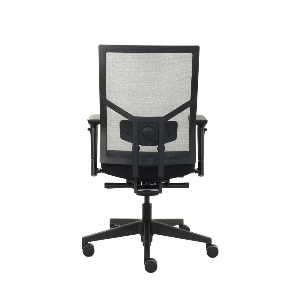 Bureaustoel ergonomisch mesh zwart, Regain-stoffering, 4D-armleggers en synchroonmechaniek