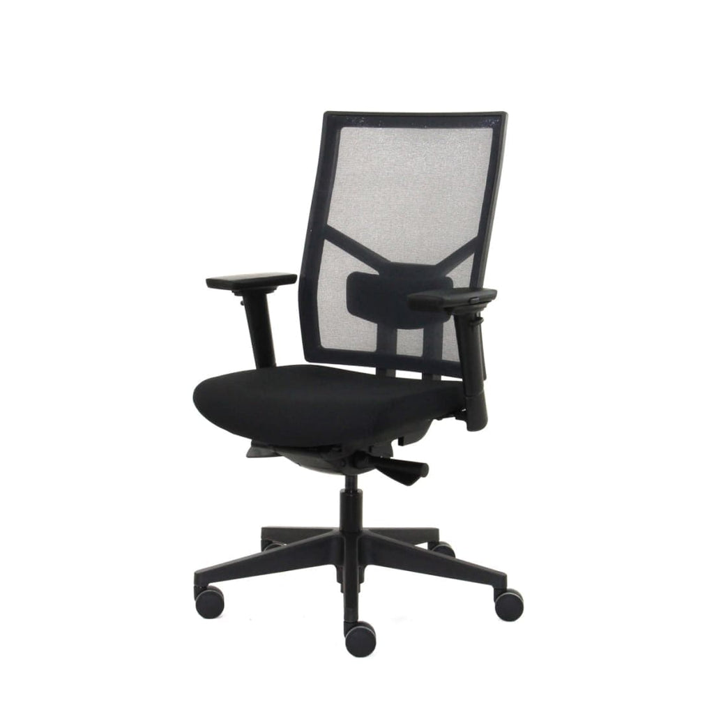 Bureaustoel ergonomisch mesh zwart, Regain-stoffering, 4D-armleggers en synchroonmechaniek