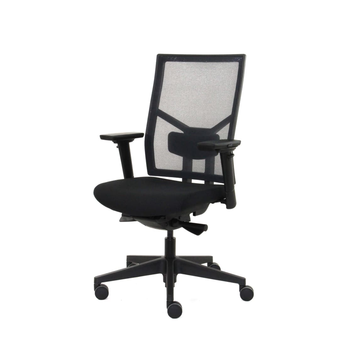 Bureaustoel ergonomisch mesh zwart, Regain-stoffering, 4D-armleggers en synchroonmechaniek