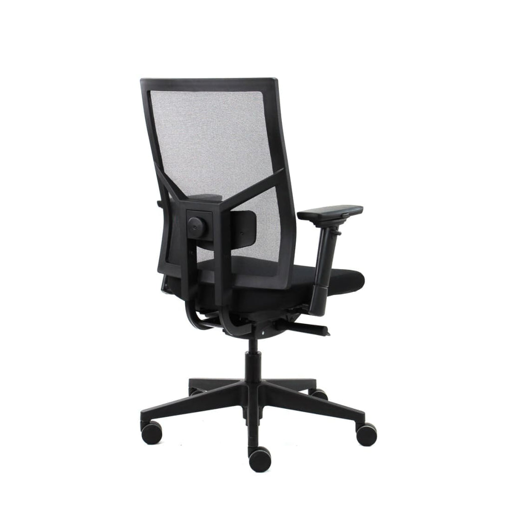 Bureaustoel ergonomisch mesh zwart, Regain-stoffering, 4D-armleggers en synchroonmechaniek