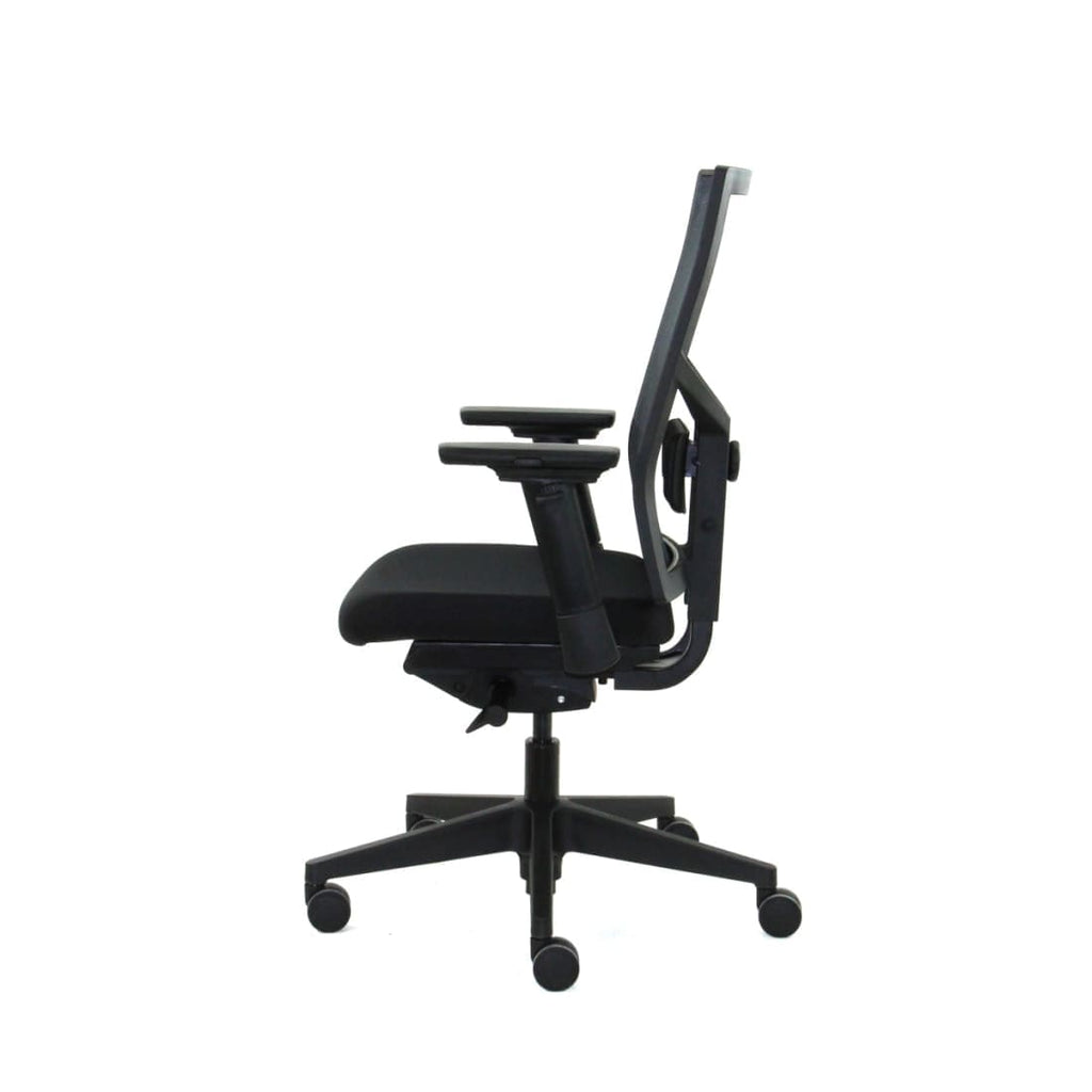 Bureaustoel ergonomisch mesh zwart, Regain-stoffering, 4D-armleggers en synchroonmechaniek